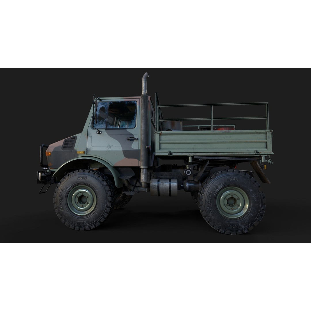 Unimog Military 3D Model – Low Poly PBR Vehicle, FBX, Game Ready - View 3