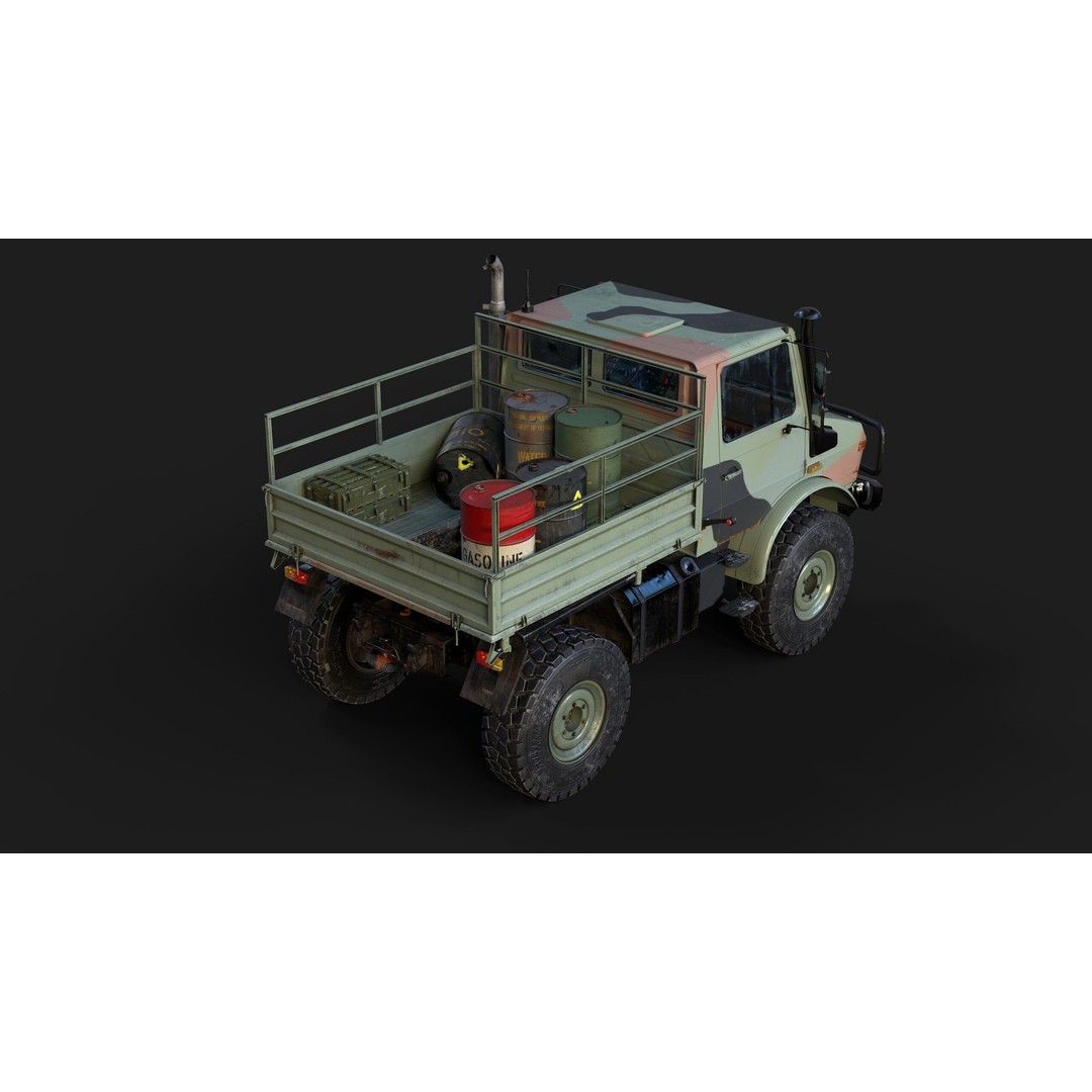 Unimog Military 3D Model – Low Poly PBR Vehicle, FBX, Game Ready - View 4