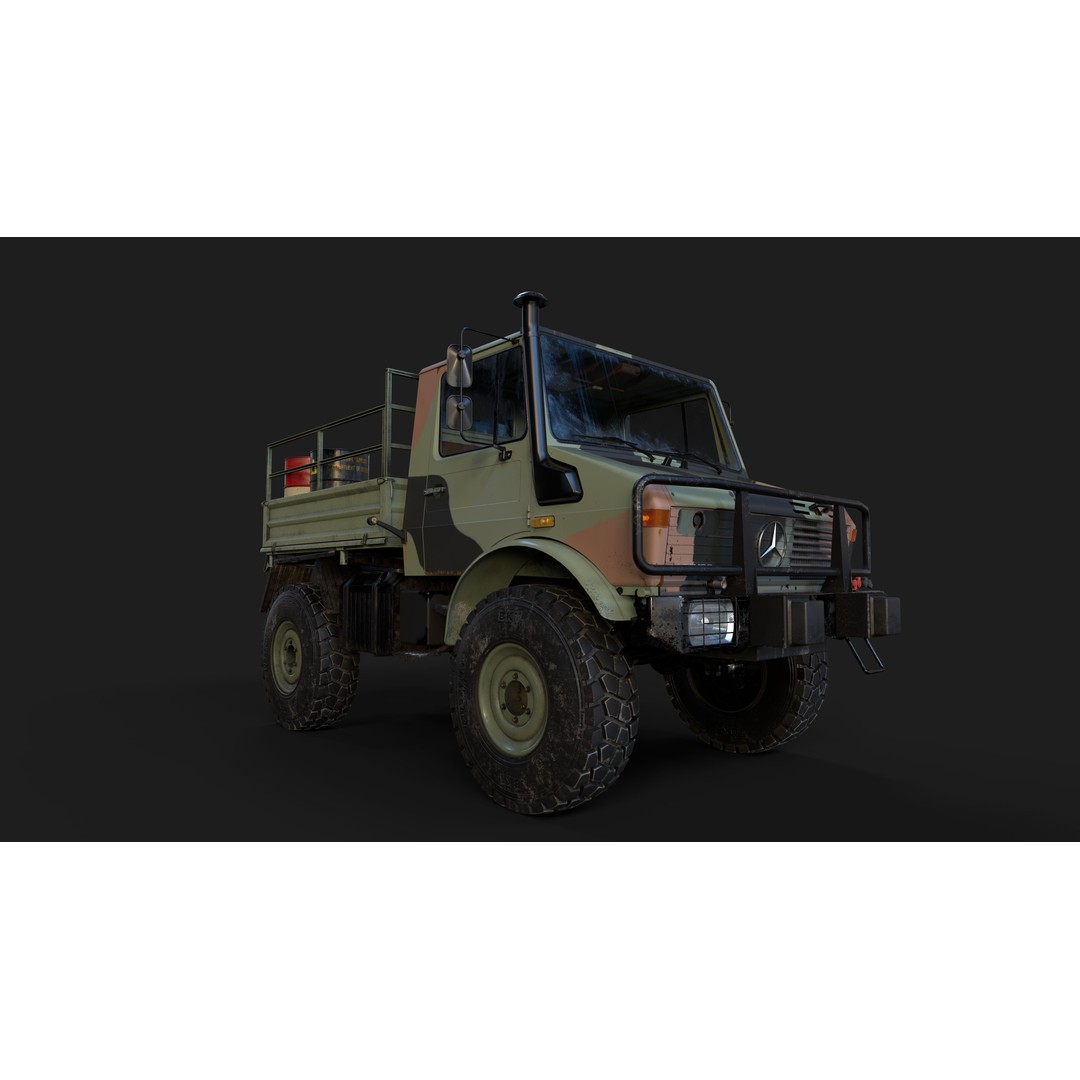 Unimog Military 3D Model – Low Poly PBR Vehicle, FBX, Game Ready - View 5