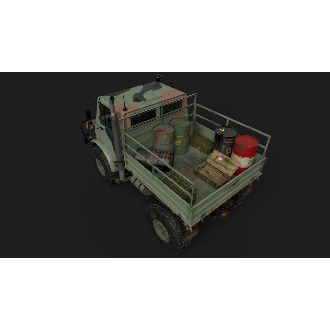 Unimog Military 3D Model – Low Poly PBR Vehicle, FBX, Game Ready - View 8