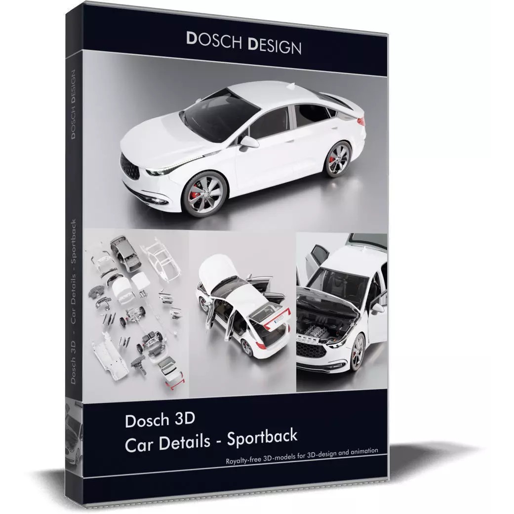 Sportback 3D Model – Generic Vehicle Asset with Customizable Features - View 2