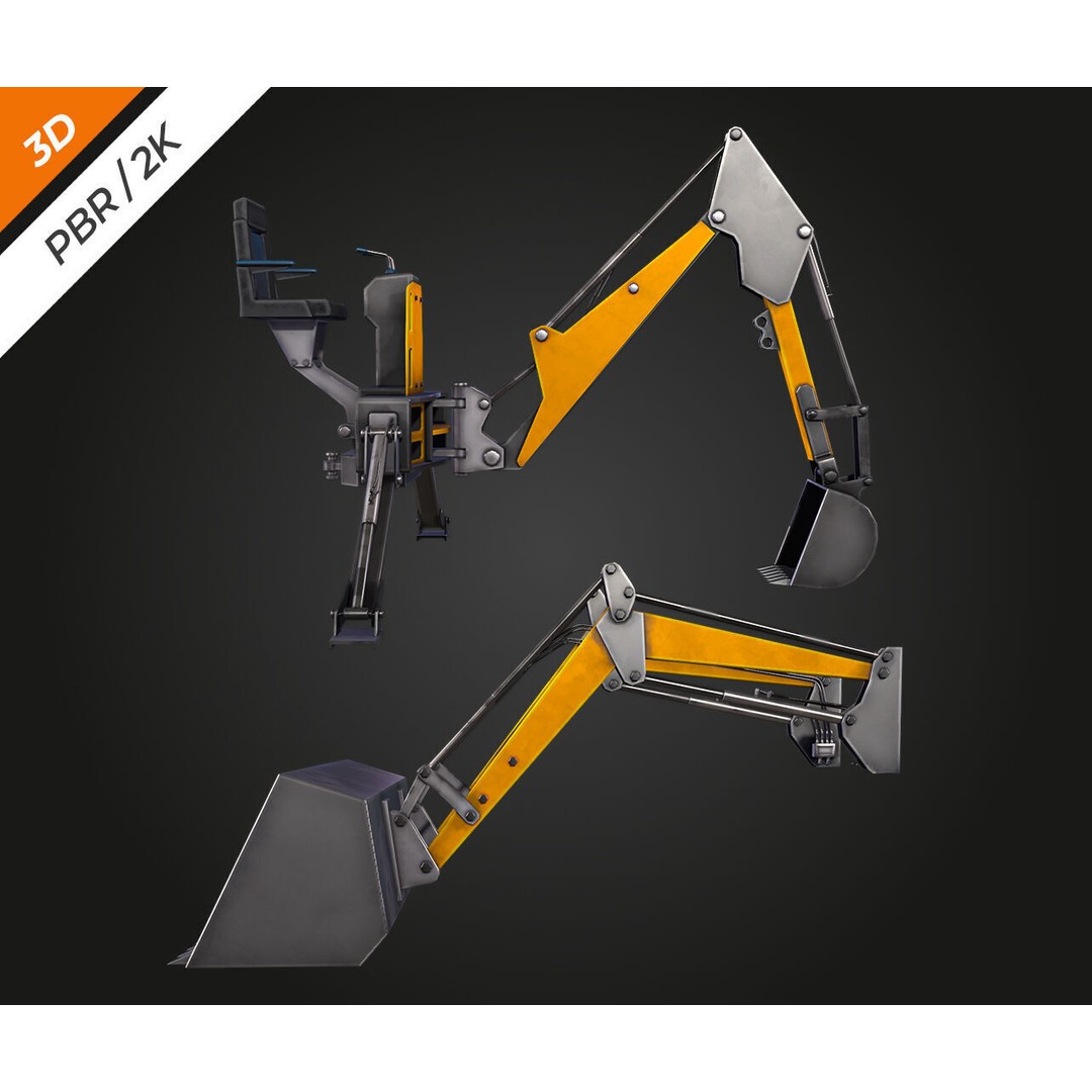 Tractor 3D Model – Low Poly Game Asset, PBR Textures, FBX - View 13