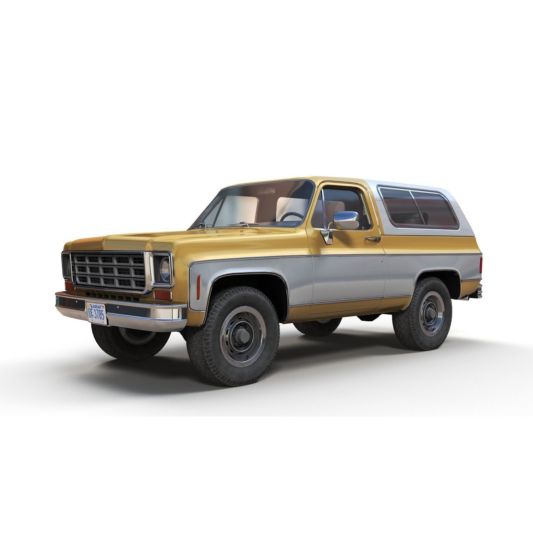 70s 4x4 Offroad Car 3D Model – Low Poly Game Ready, FBX - View 10