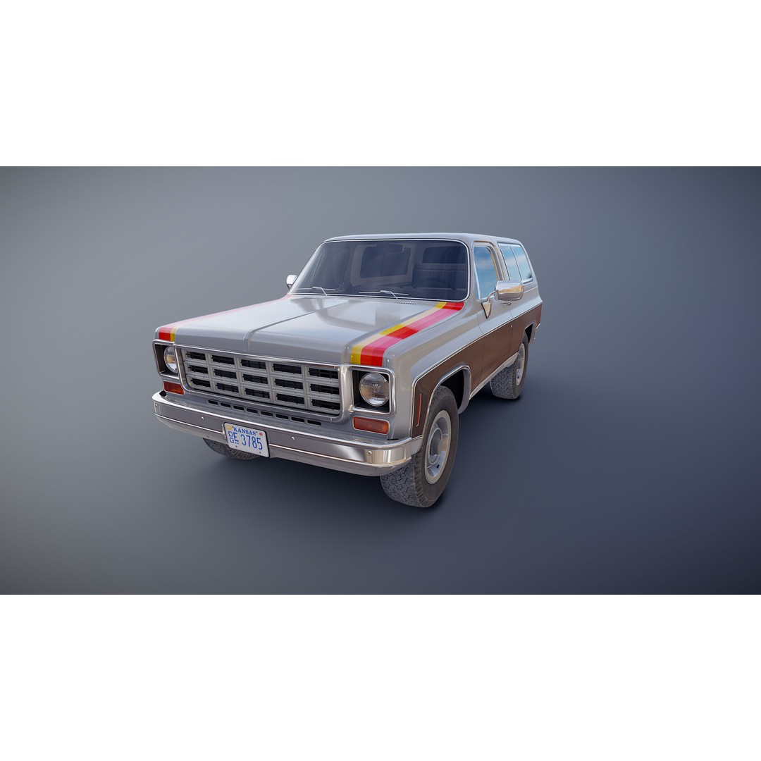 70s 4x4 Offroad Car 3D Model – Low Poly Game Ready, FBX - View 19