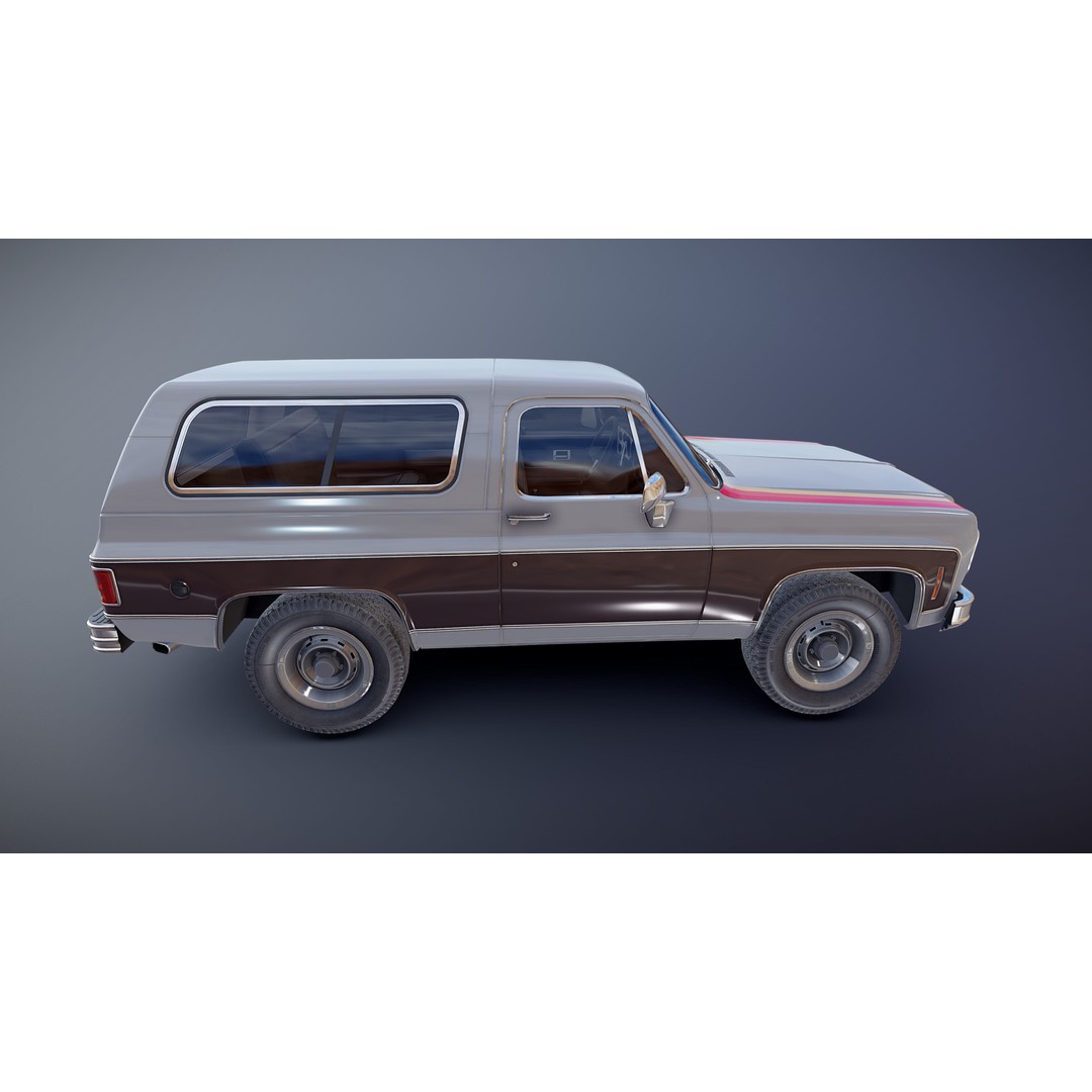 70s 4x4 Offroad Car 3D Model – Low Poly Game Ready, FBX - View 21