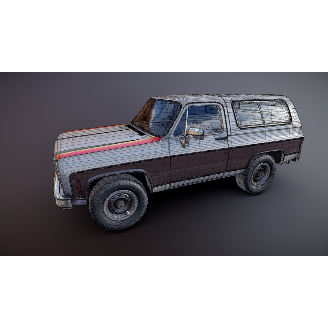 70s 4x4 Offroad Car 3D Model – Low Poly Game Ready, FBX - View 26