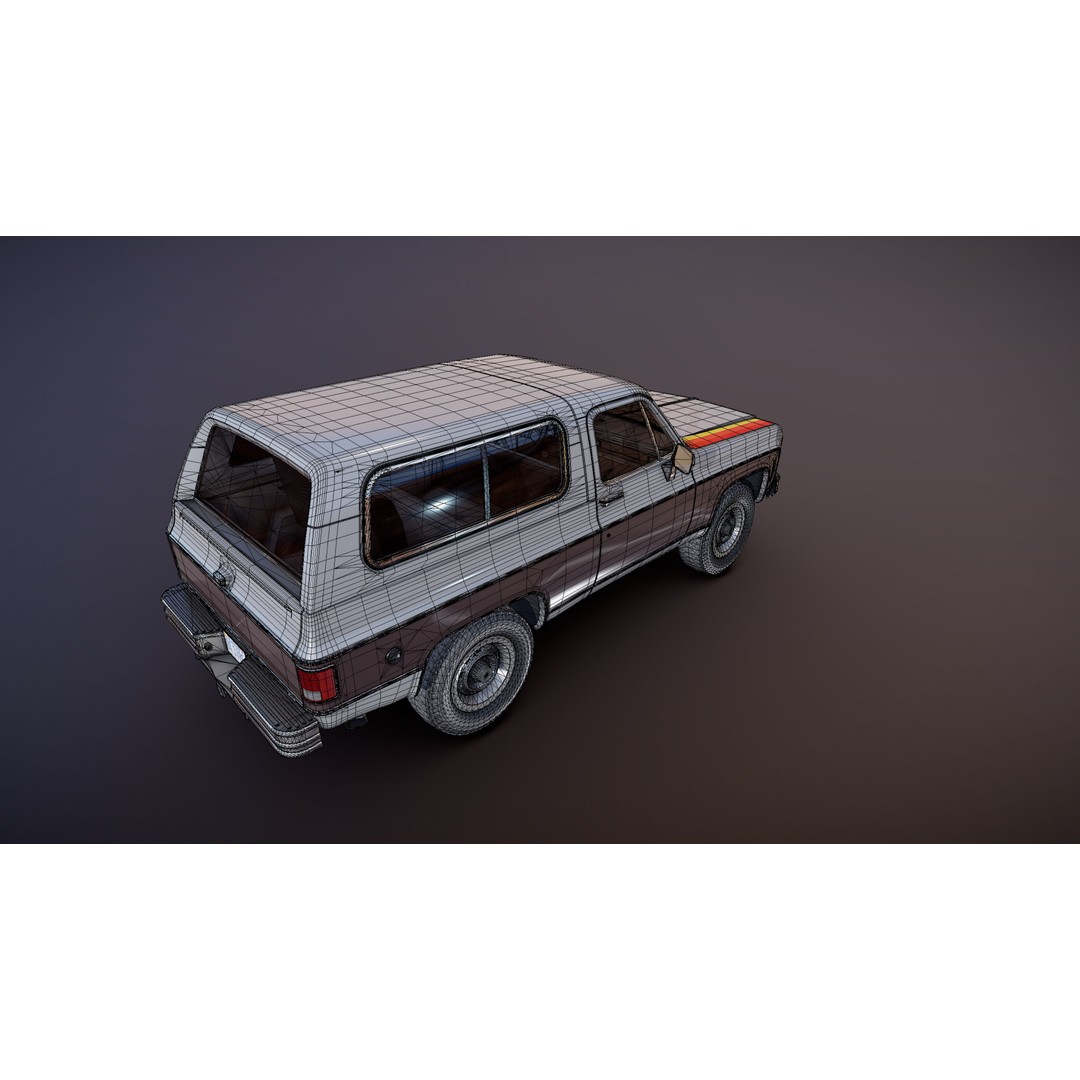 70s 4x4 Offroad Car 3D Model – Low Poly Game Ready, FBX - View 27
