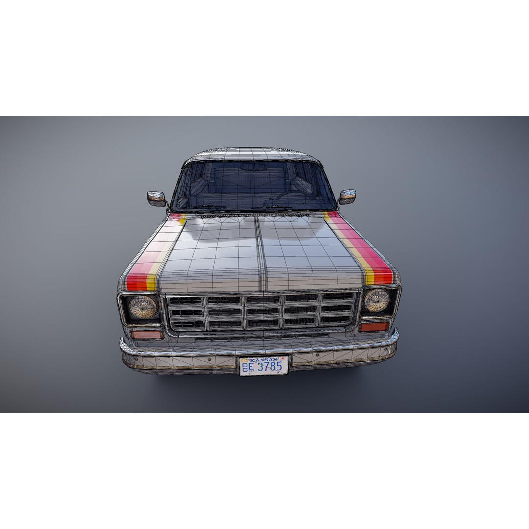 70s 4x4 Offroad Car 3D Model – Low Poly Game Ready, FBX - View 29
