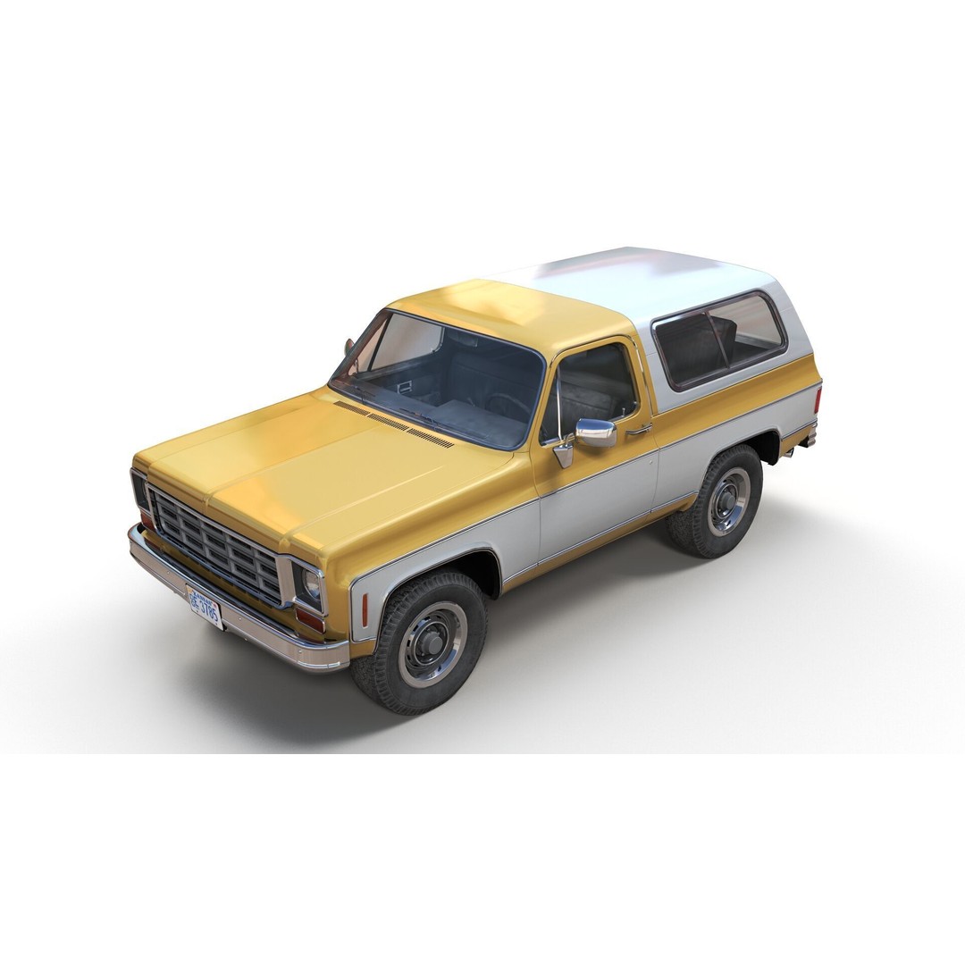 70s 4x4 Offroad Car 3D Model – Low Poly Game Ready, FBX - View 3