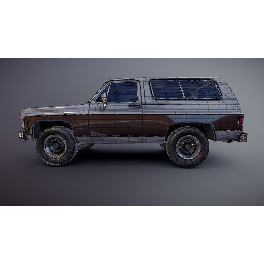 70s 4x4 Offroad Car 3D Model – Low Poly Game Ready, FBX - View 31