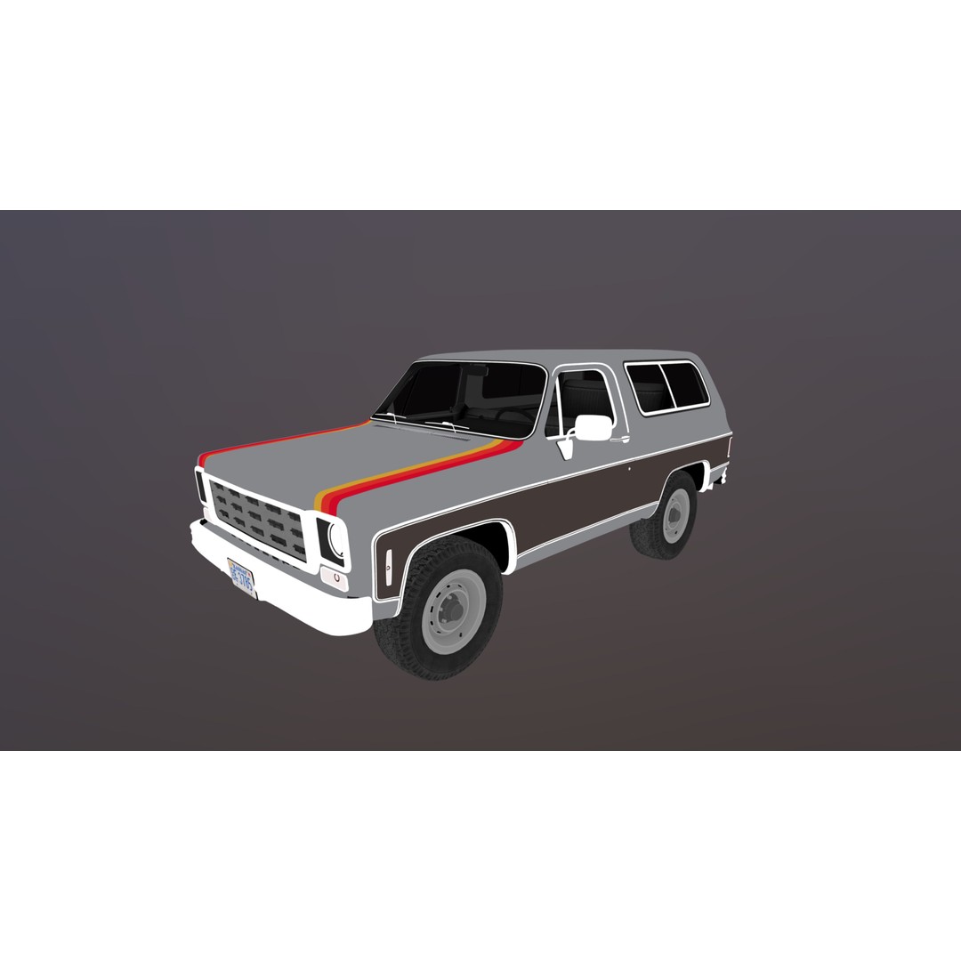 70s 4x4 Offroad Car 3D Model – Low Poly Game Ready, FBX - View 35