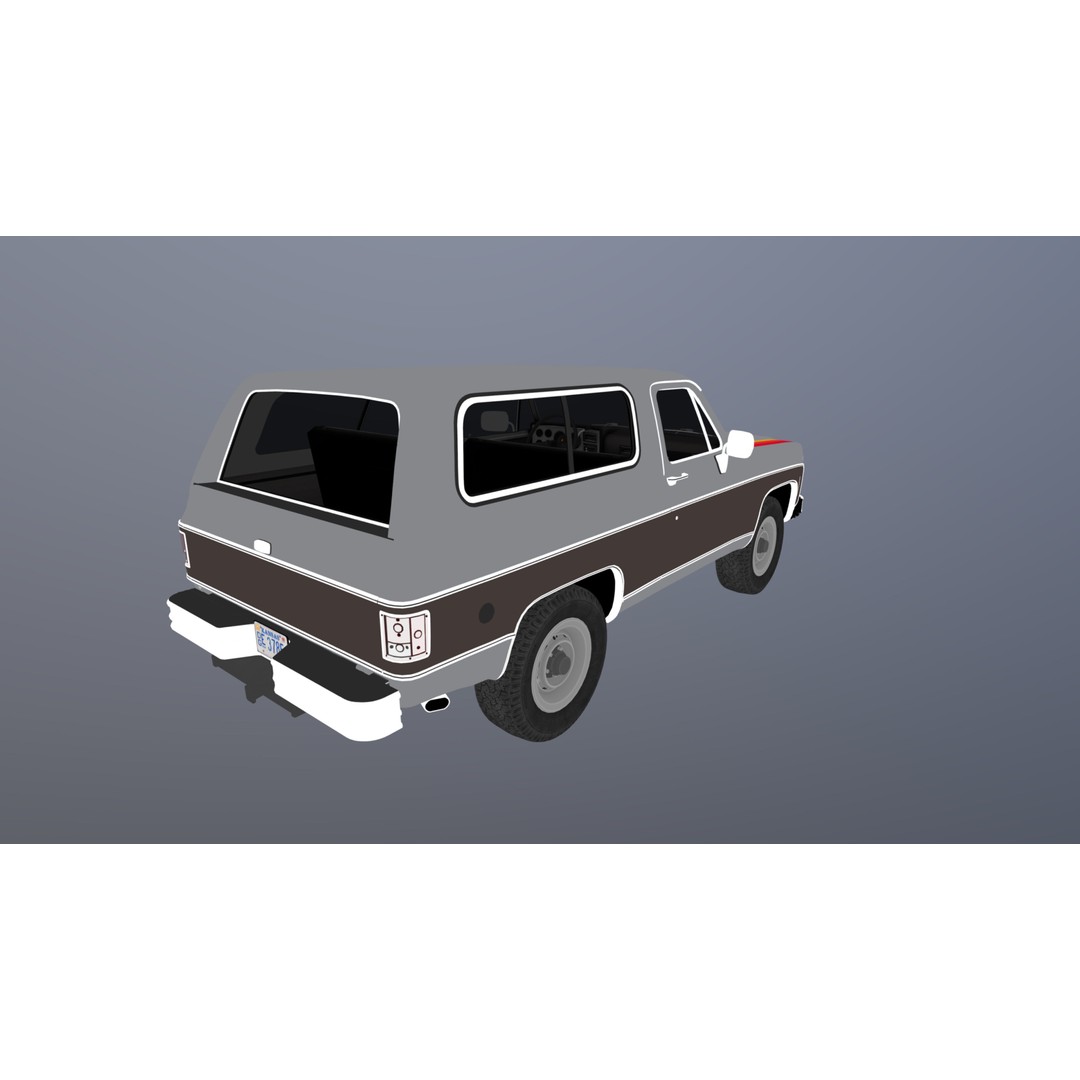 70s 4x4 Offroad Car 3D Model – Low Poly Game Ready, FBX - View 36