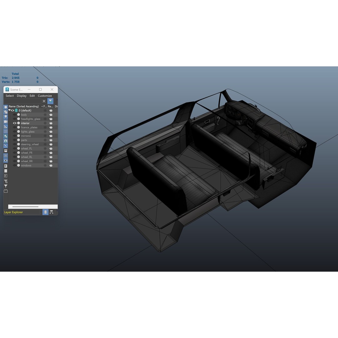 70s 4x4 Offroad Car 3D Model – Low Poly Game Ready, FBX - View 44