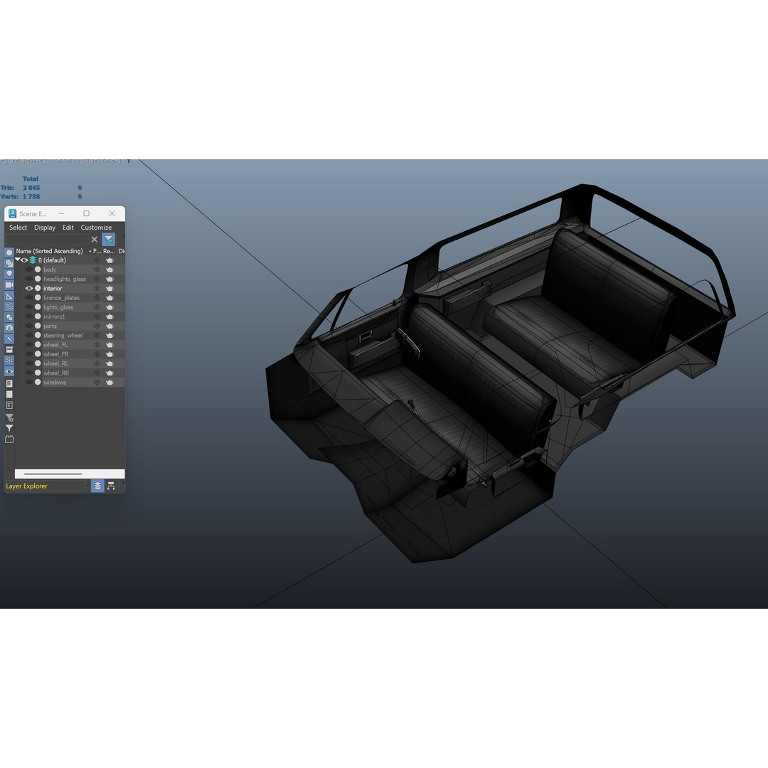 70s 4x4 Offroad Car 3D Model – Low Poly Game Ready, FBX - View 45
