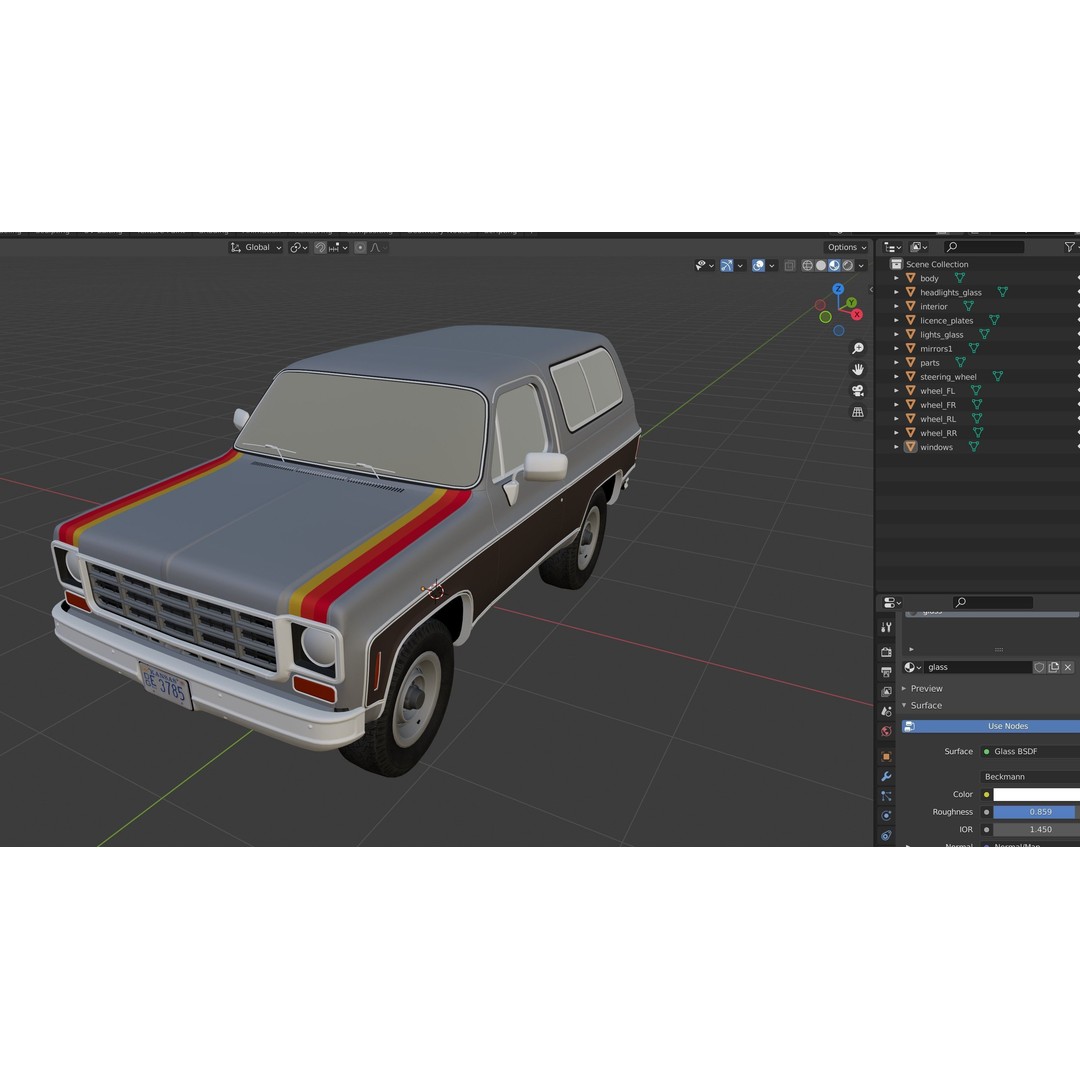 70s 4x4 Offroad Car 3D Model – Low Poly Game Ready, FBX - View 46