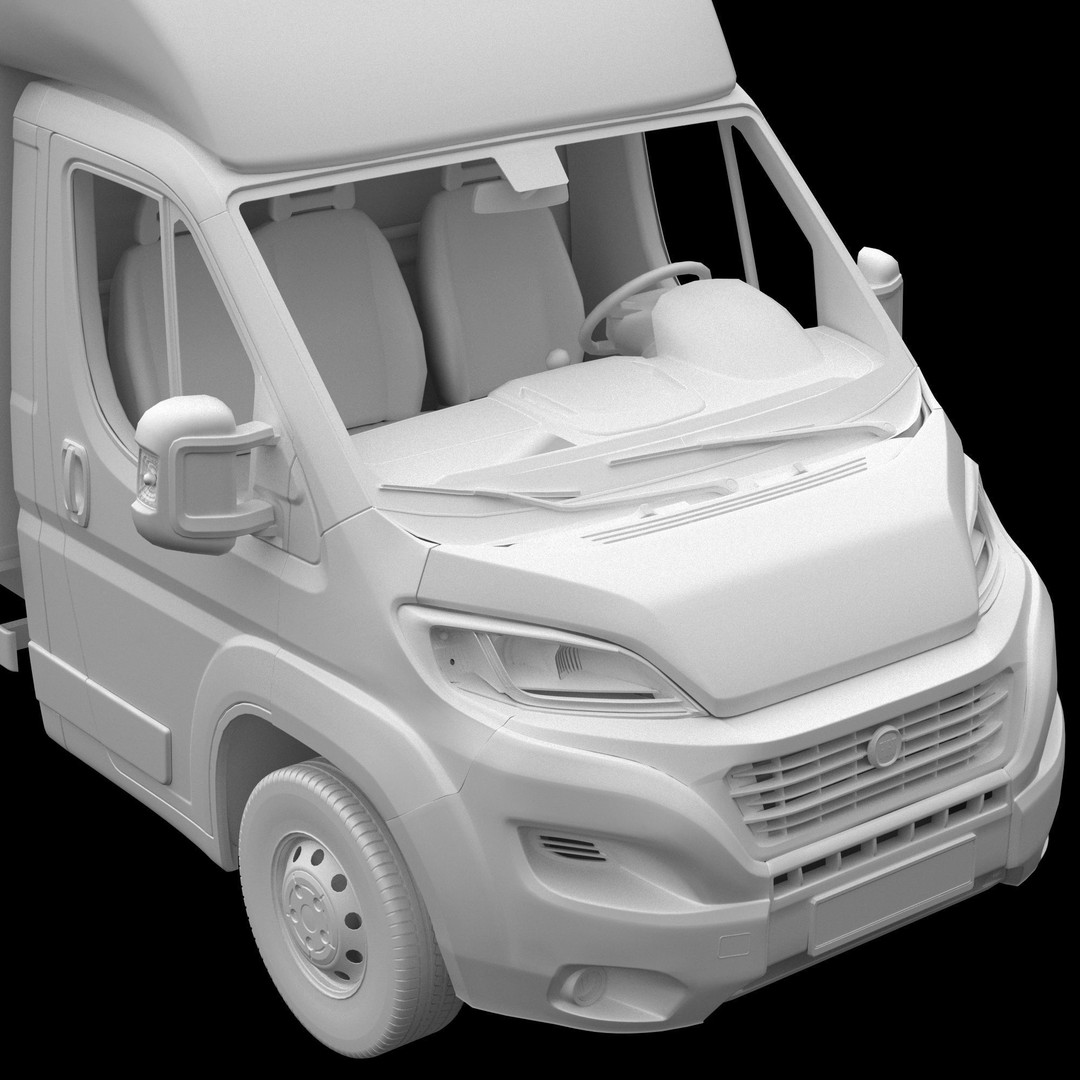 Fiat Ducato L4H1 Cargo 3D Model – High Poly Commercial Van, FBX - View 16