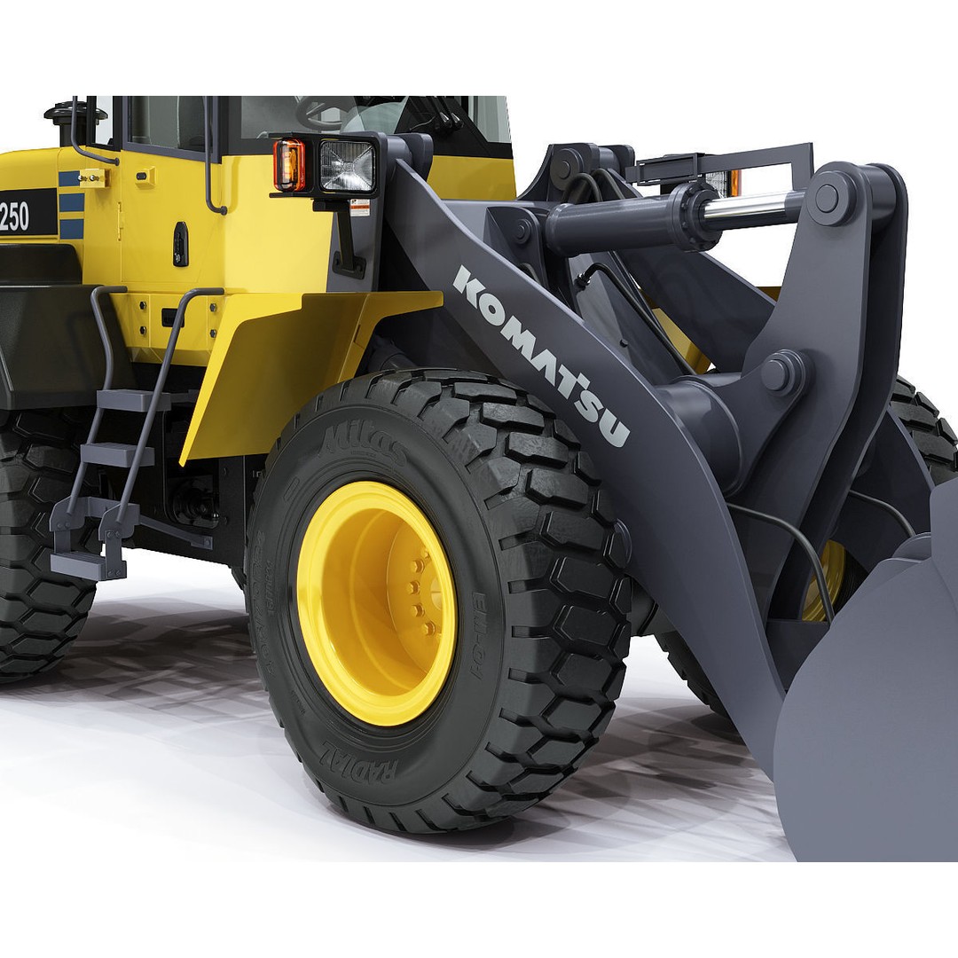 Komatsu WA250 Wheel Loader 3D Model – High-Detail Industrial Asset, FBX, OBJ - View 15