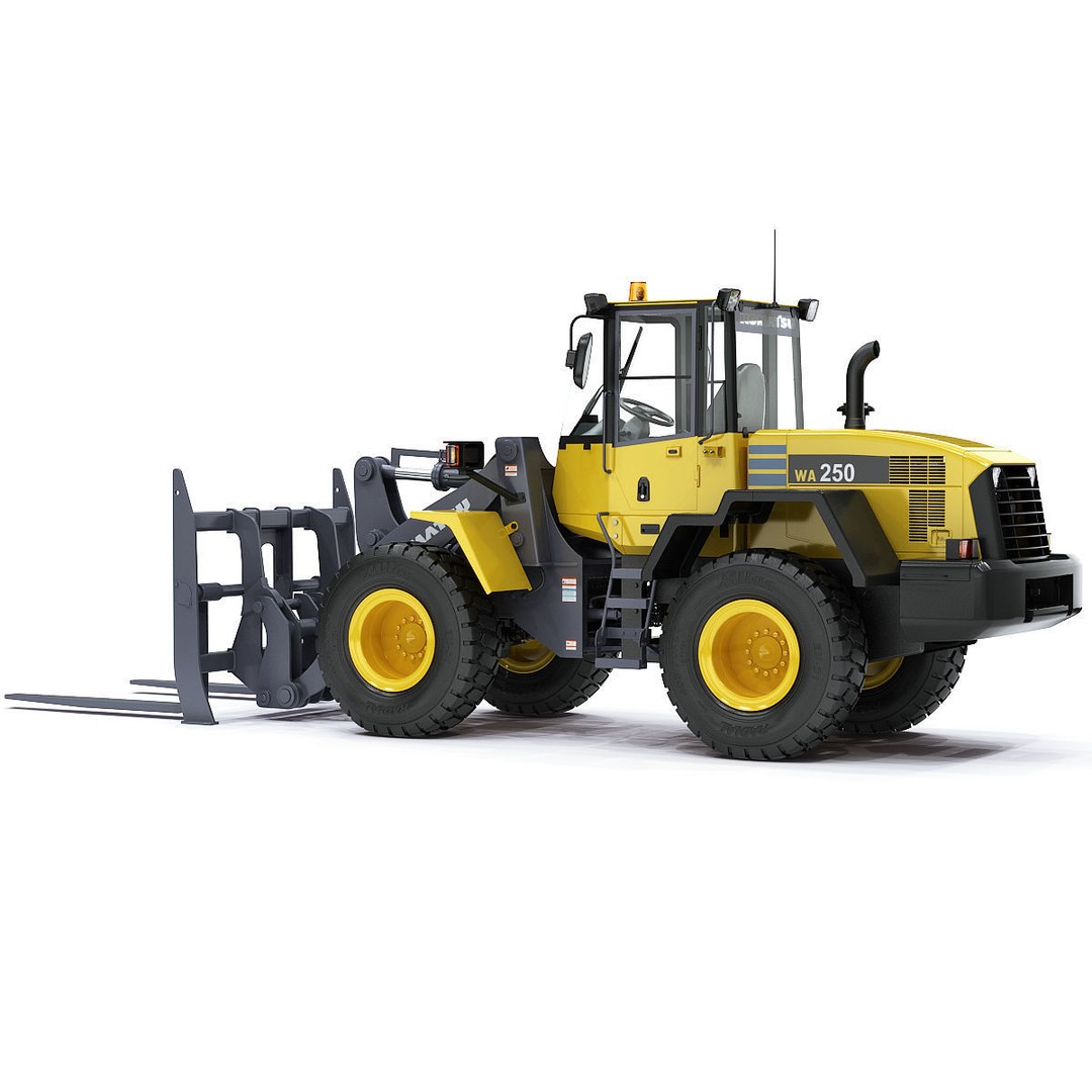 Komatsu WA250 Wheel Loader 3D Model – High-Detail Industrial Asset, FBX, OBJ - View 24
