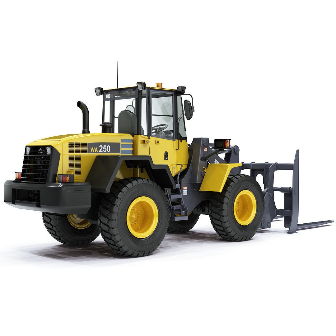 Komatsu WA250 Wheel Loader 3D Model – High-Detail Industrial Asset, FBX, OBJ - View 25