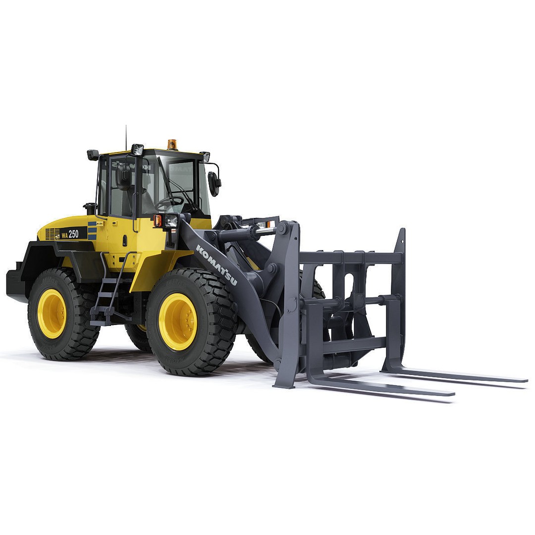 Komatsu WA250 Wheel Loader 3D Model – High-Detail Industrial Asset, FBX, OBJ - View 26