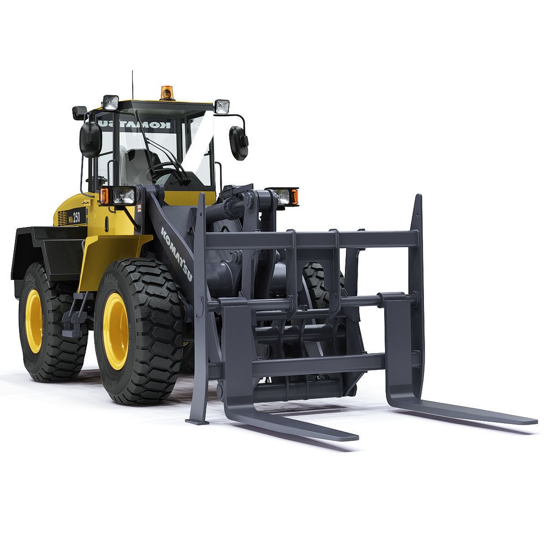 Komatsu WA250 Wheel Loader 3D Model – High-Detail Industrial Asset, FBX, OBJ - View 27