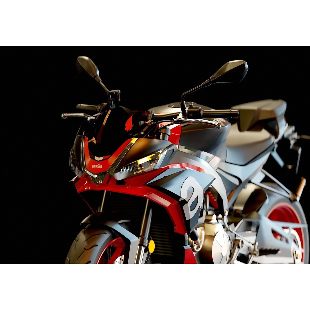 Aprilia Tuono 660 3D Model – Realistic Motorcycle Base Mesh, FBX - View 10