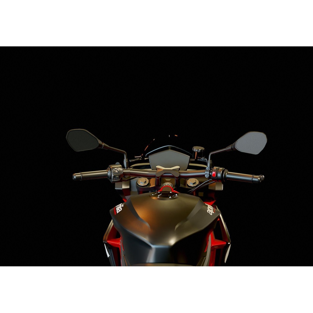 Aprilia Tuono 660 3D Model – Realistic Motorcycle Base Mesh, FBX - View 9
