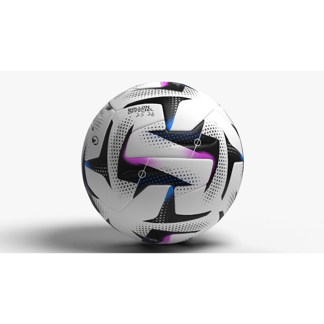 Decathlon Ligue 1 25-26 Soccer Ball 3D Model – PBR High-Quality Game Asset - View 3