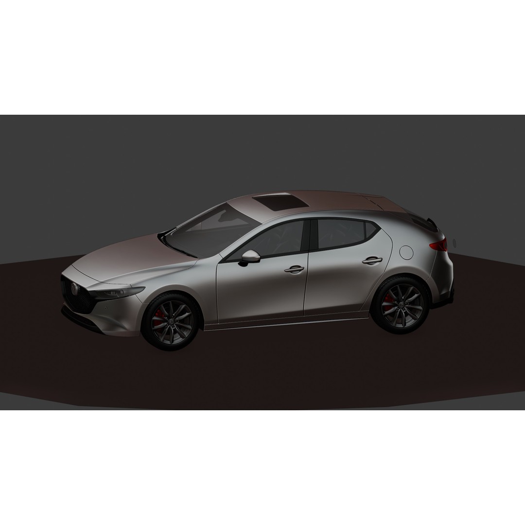 Mazda 3 Hatchback 2022 3D Model – Rigged Game-Ready Asset, Blender, FBX, OBJ - View 13