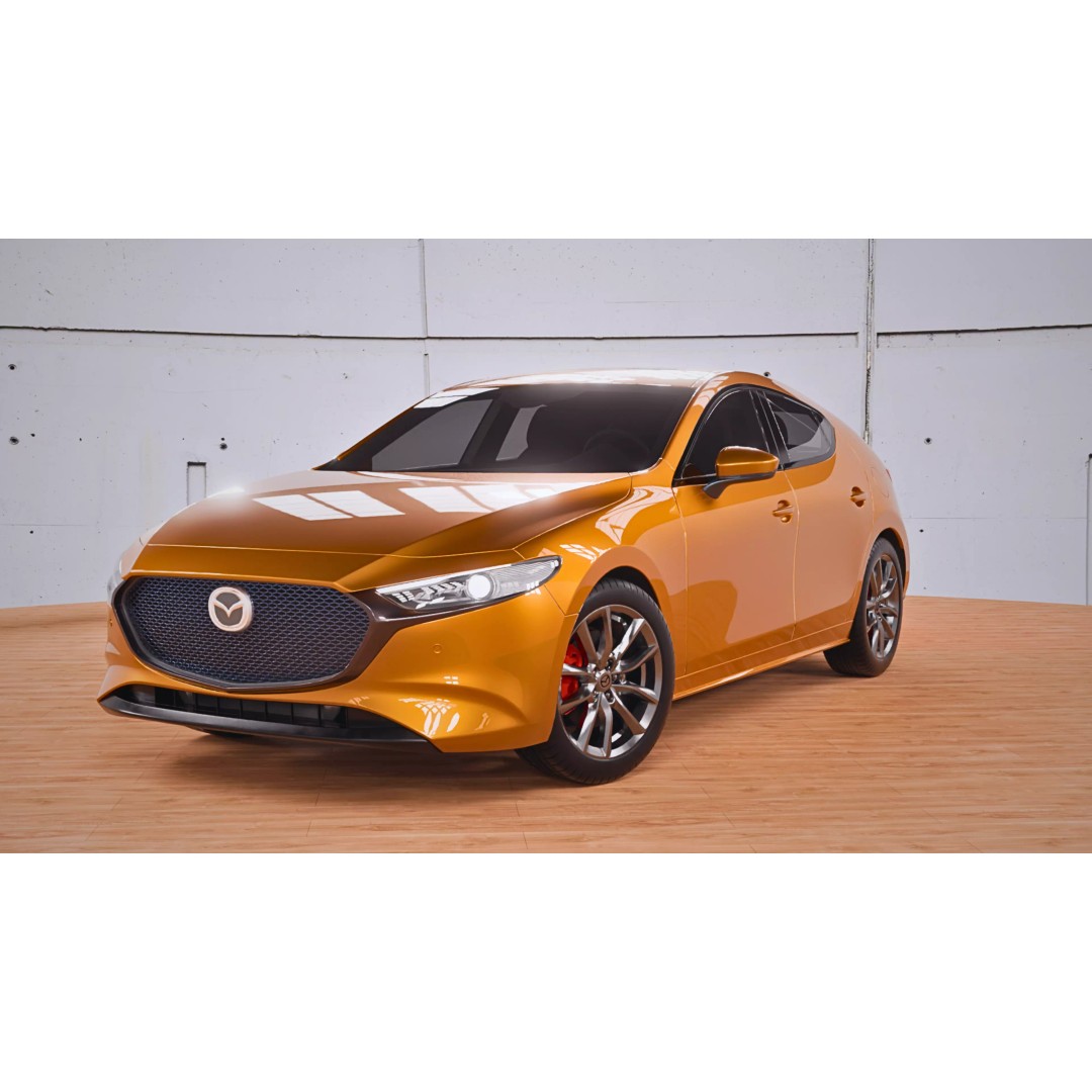 Mazda 3 Hatchback 2022 3D Model – Rigged Game-Ready Asset, Blender, FBX, OBJ - View 2