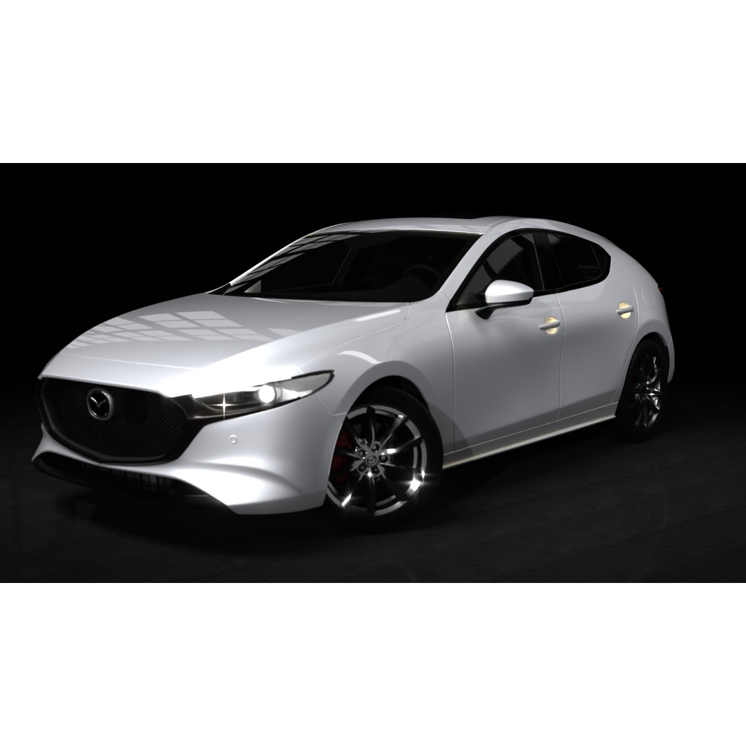 Mazda 3 Hatchback 2022 3D Model – Rigged Game-Ready Asset, Blender, FBX, OBJ - View 5