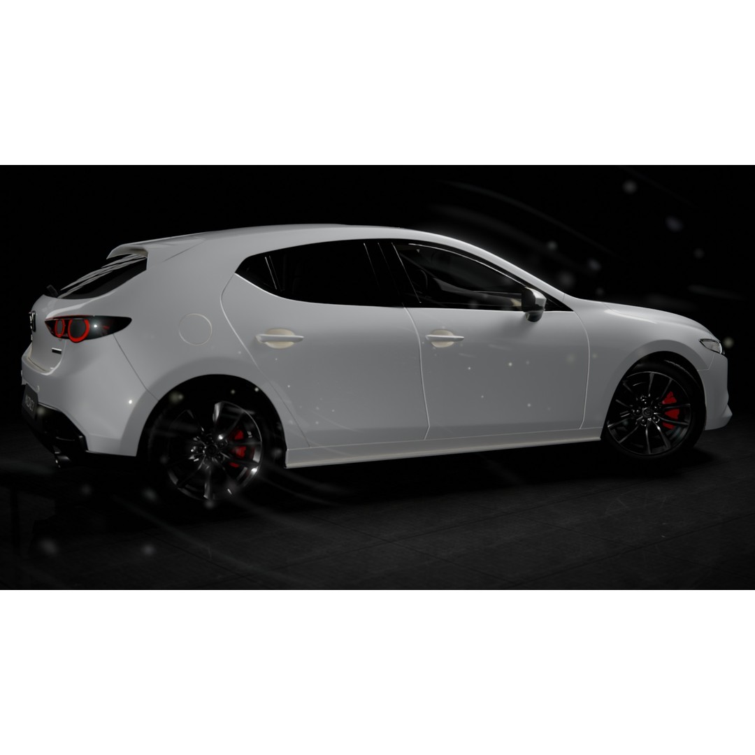 Mazda 3 Hatchback 2022 3D Model – Rigged Game-Ready Asset, Blender, FBX, OBJ - View 6