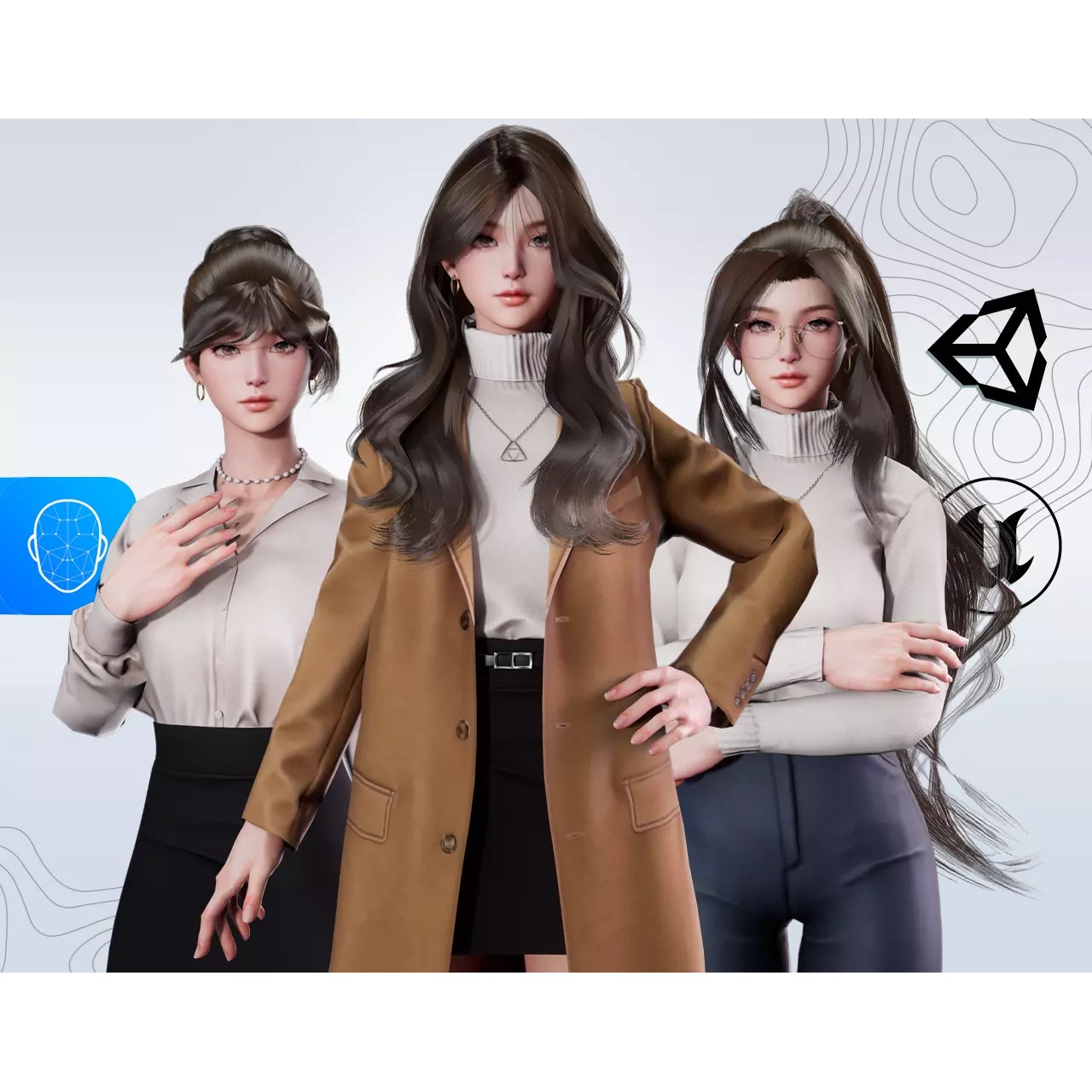 Business Lady - Low-Poly Game-Ready 3D Model - View 2