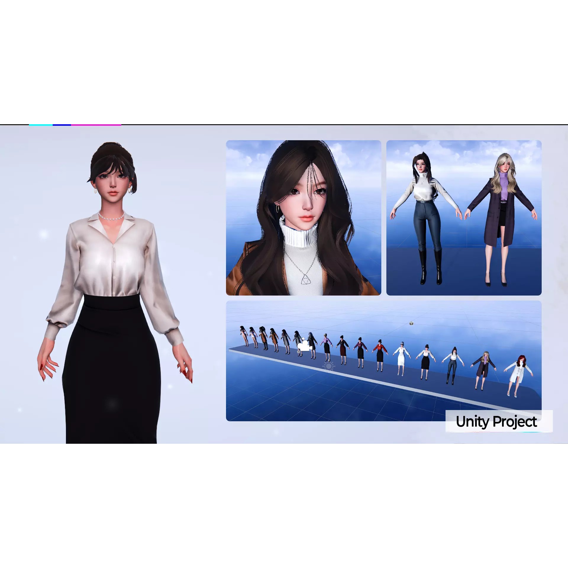 Business Lady - Low-Poly Game-Ready 3D Model - View 21