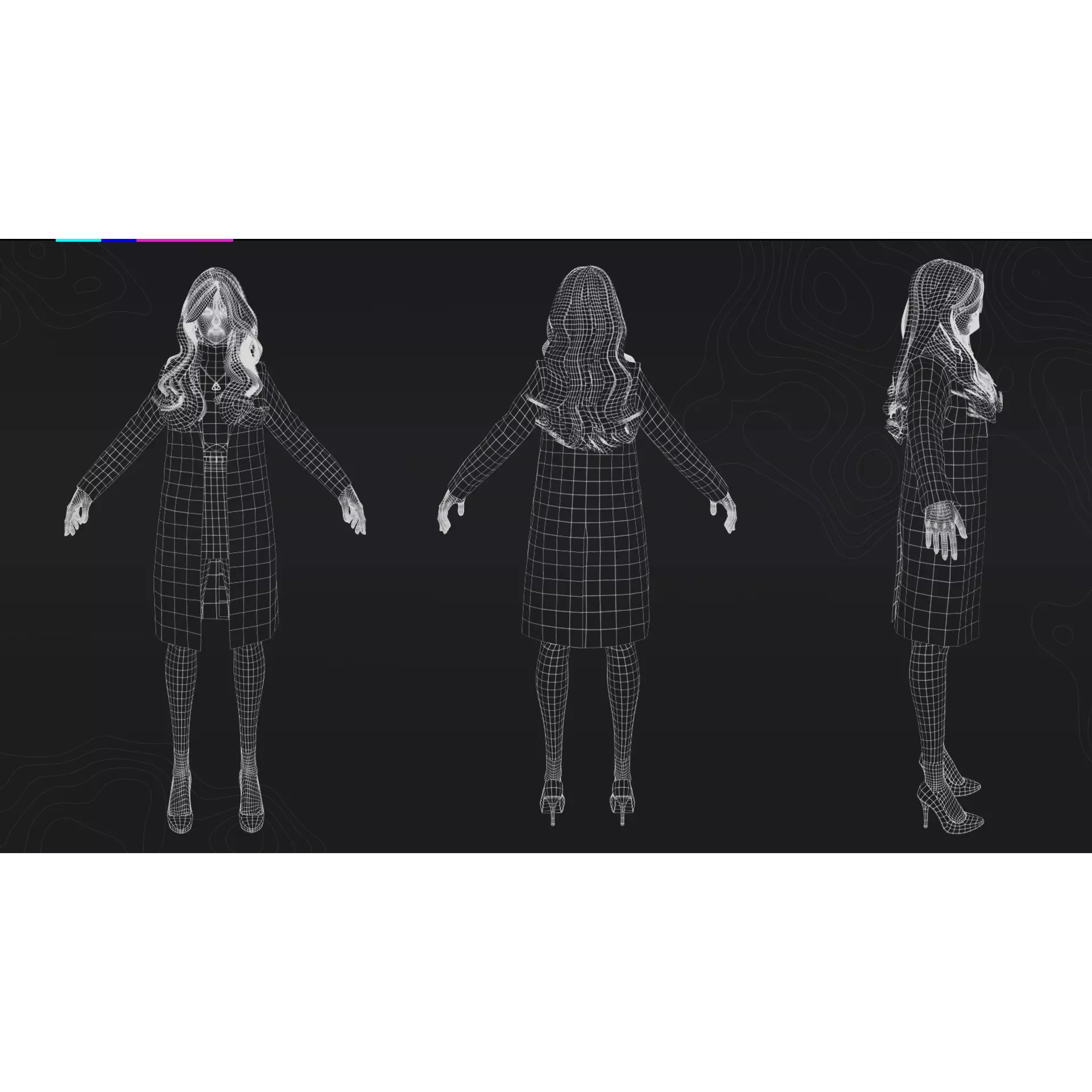 Business Lady - Low-Poly Game-Ready 3D Model - View 25