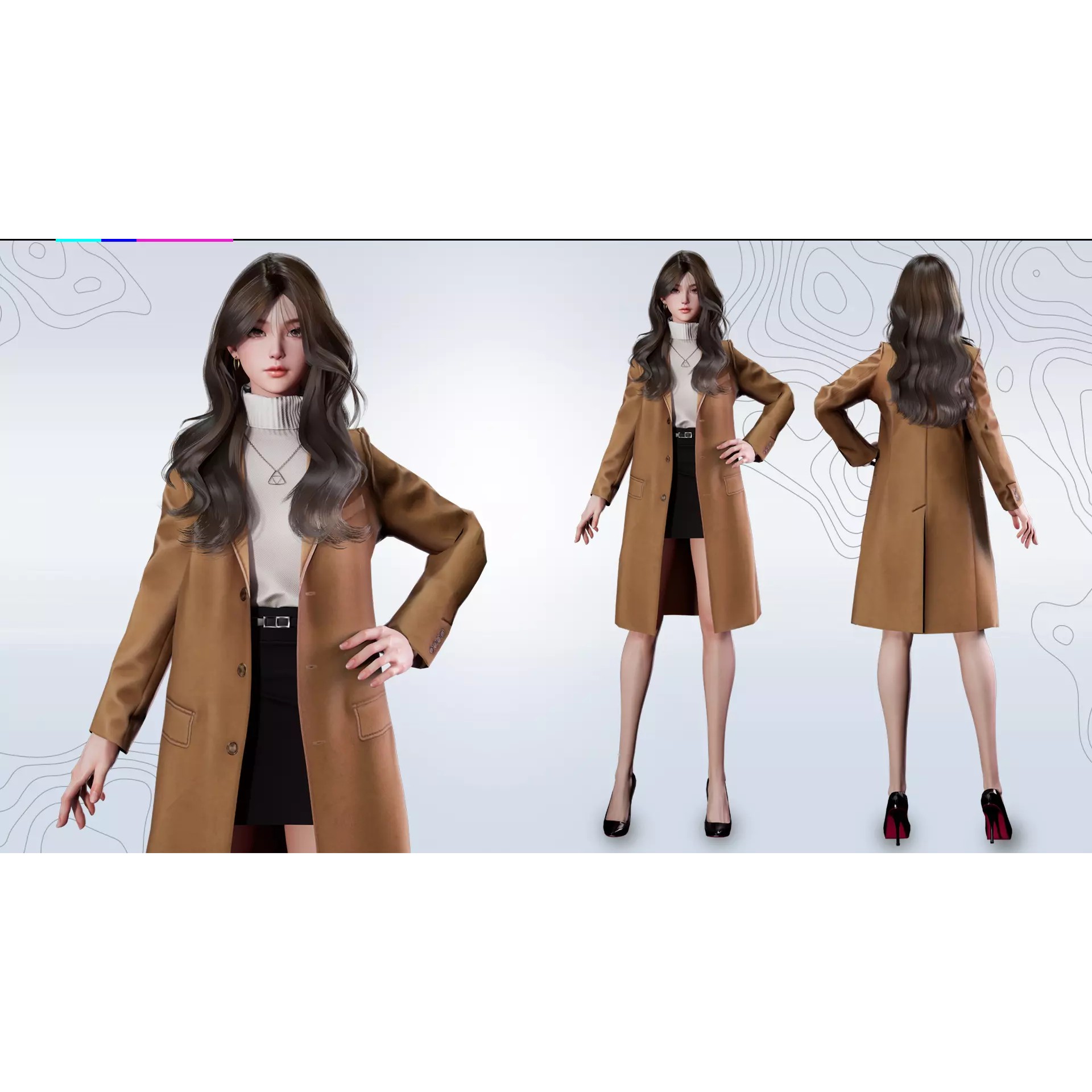 Business Lady - Low-Poly Game-Ready 3D Model - View 4