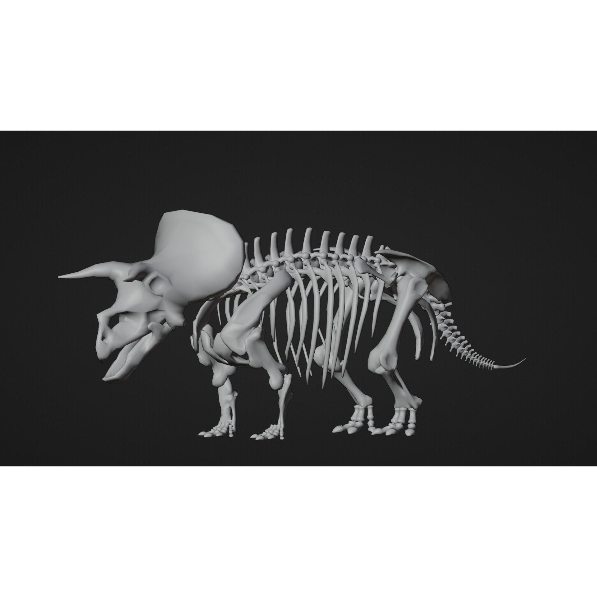 Triceratops - Low-Poly Game-Ready 3D Model - View 10