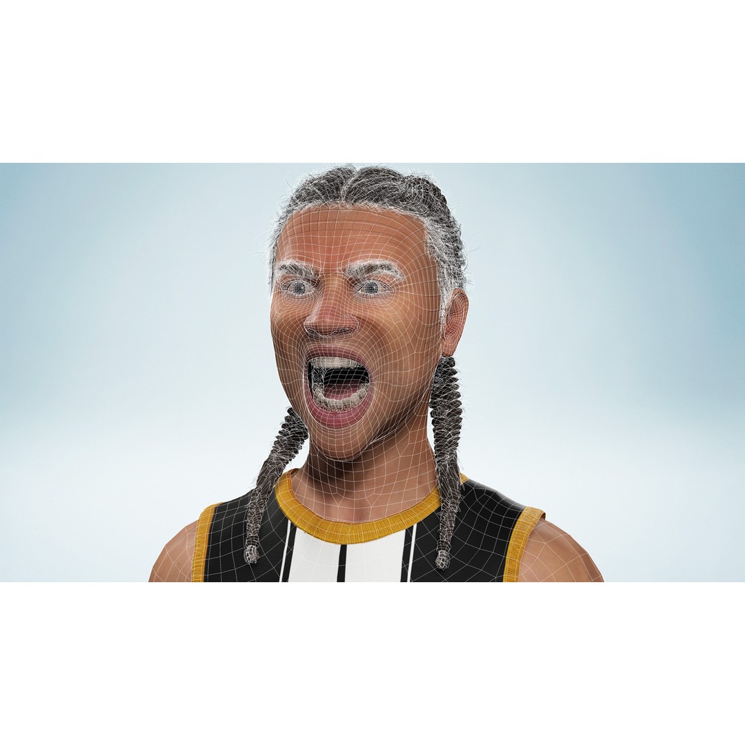 Realistic Basketball Player 3D Model – Rigged Low-Poly Character, FBX