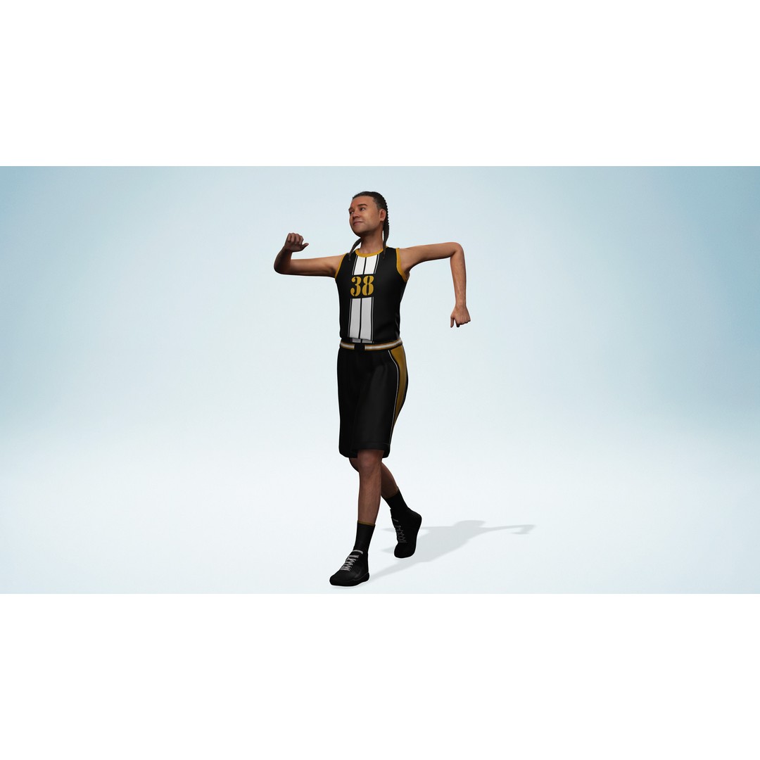 Realistic Basketball Player 3D Model – Rigged Low-Poly Character, FBX - View 10