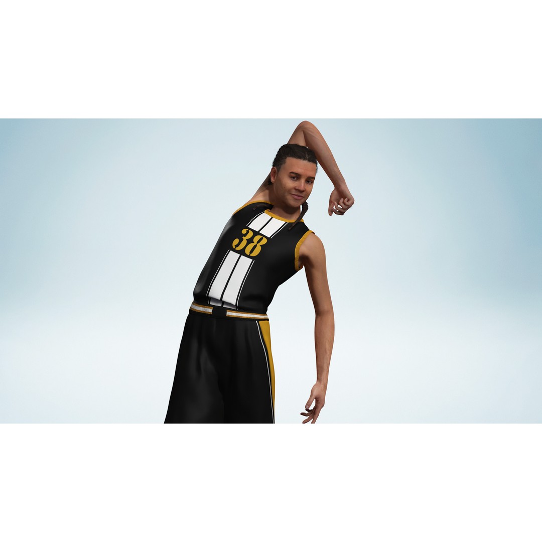 Realistic Basketball Player 3D Model – Rigged Low-Poly Character, FBX - View 11
