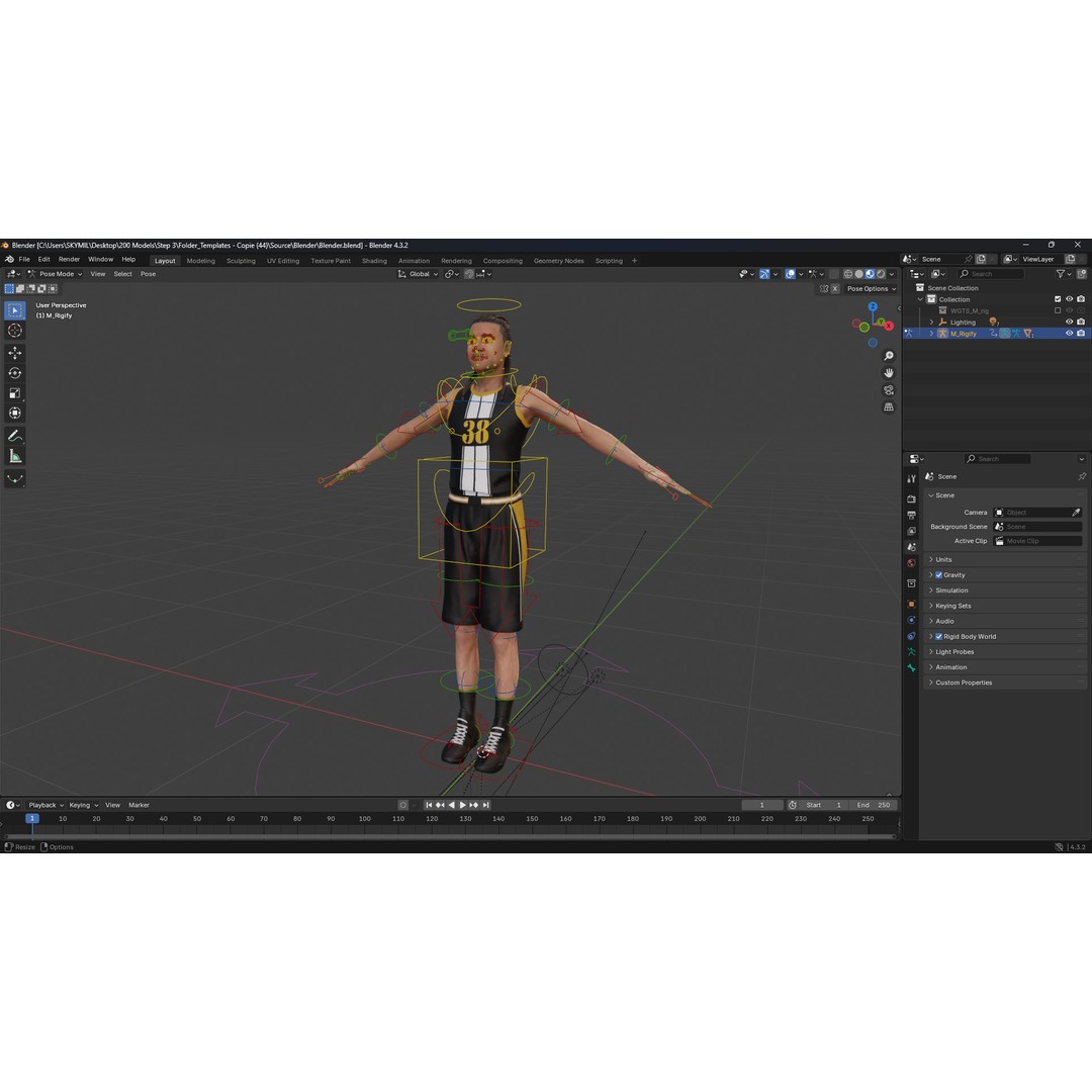 Realistic Basketball Player 3D Model – Rigged Low-Poly Character, FBX - View 15