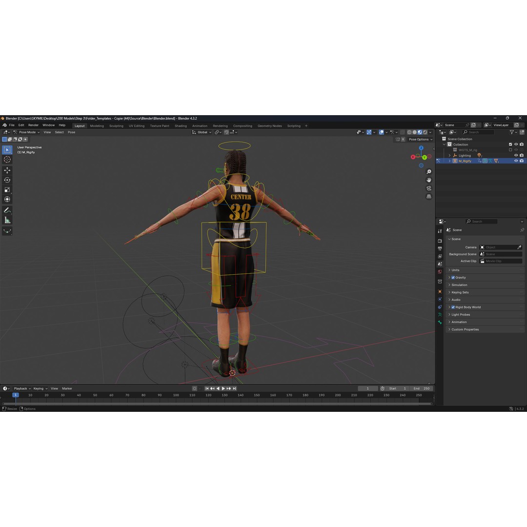 Realistic Basketball Player 3D Model – Rigged Low-Poly Character, FBX - View 16