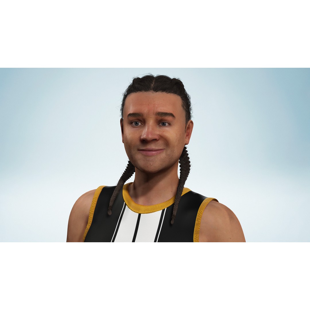 Realistic Basketball Player 3D Model – Rigged Low-Poly Character, FBX - View 8