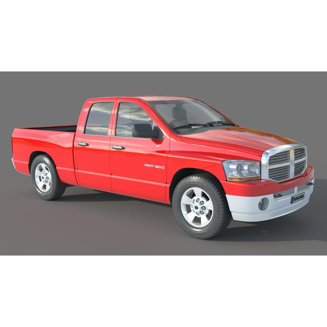 Dodge Ram 1500 3D Model – High Poly Vehicle with Vray Materials - View 4