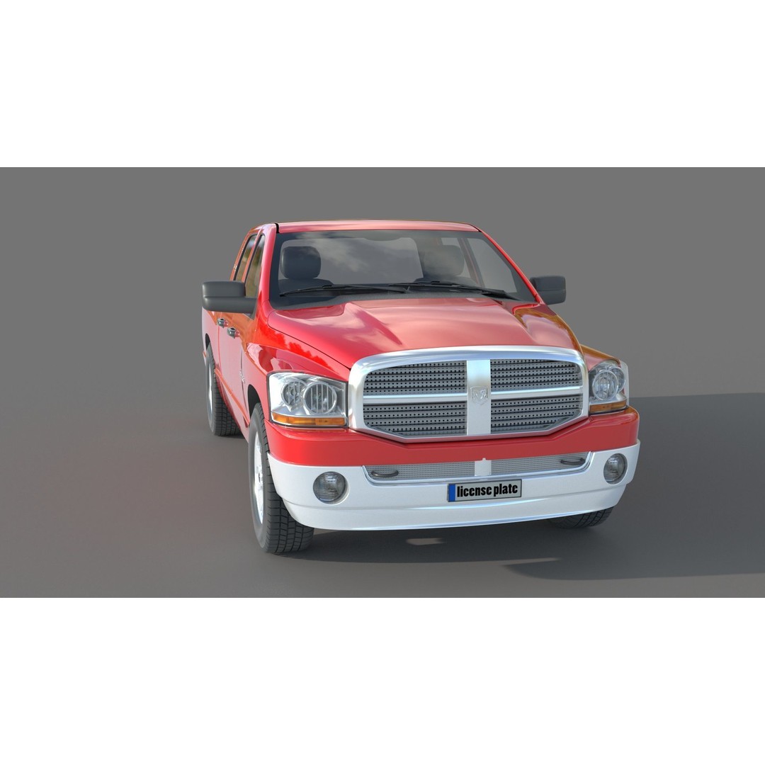 Dodge Ram 1500 3D Model – High Poly Vehicle with Vray Materials - View 5