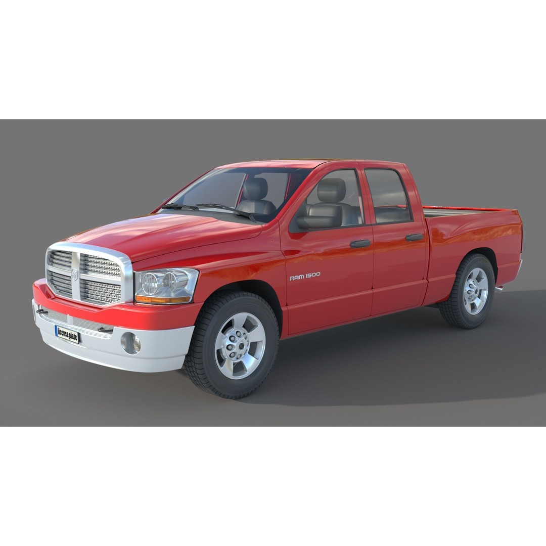 Dodge Ram 1500 3D Model – High Poly Vehicle with Vray Materials - View 6