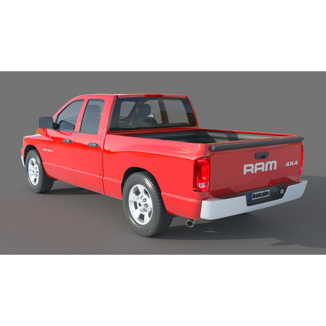 Dodge Ram 1500 3D Model – High Poly Vehicle with Vray Materials - View 7