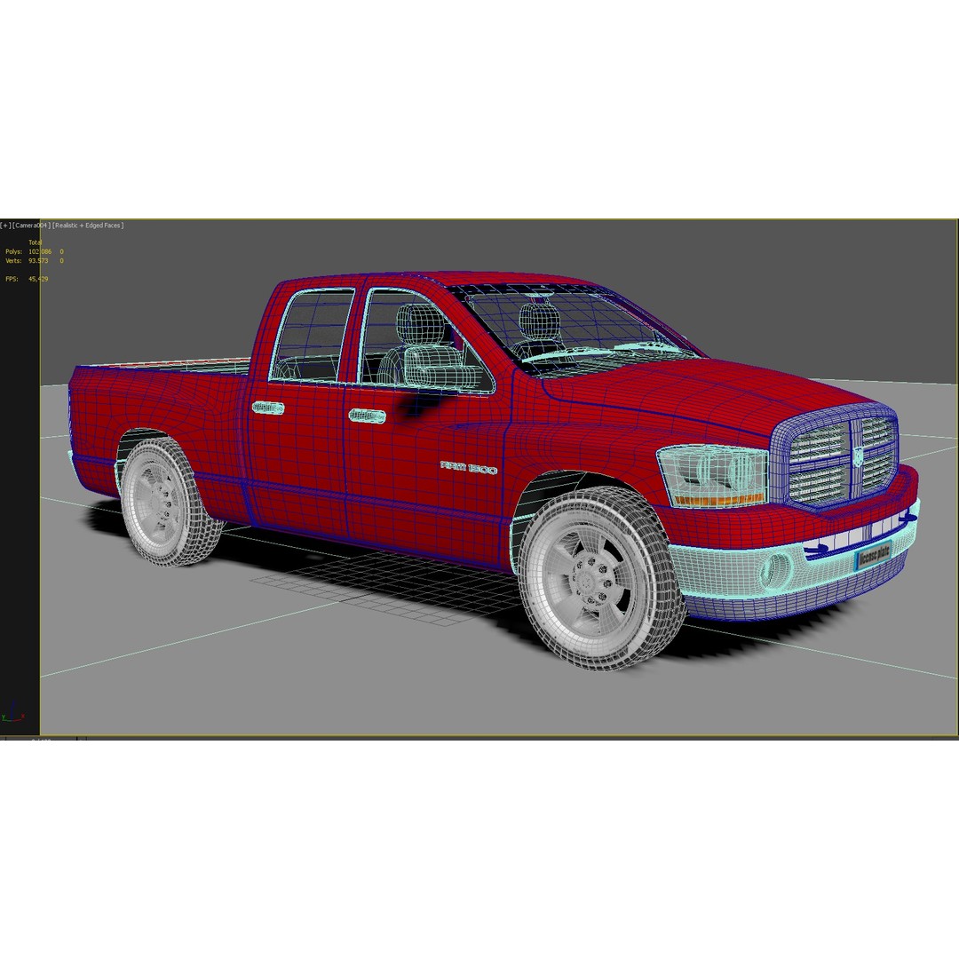 Dodge Ram 1500 3D Model – High Poly Vehicle with Vray Materials - View 9