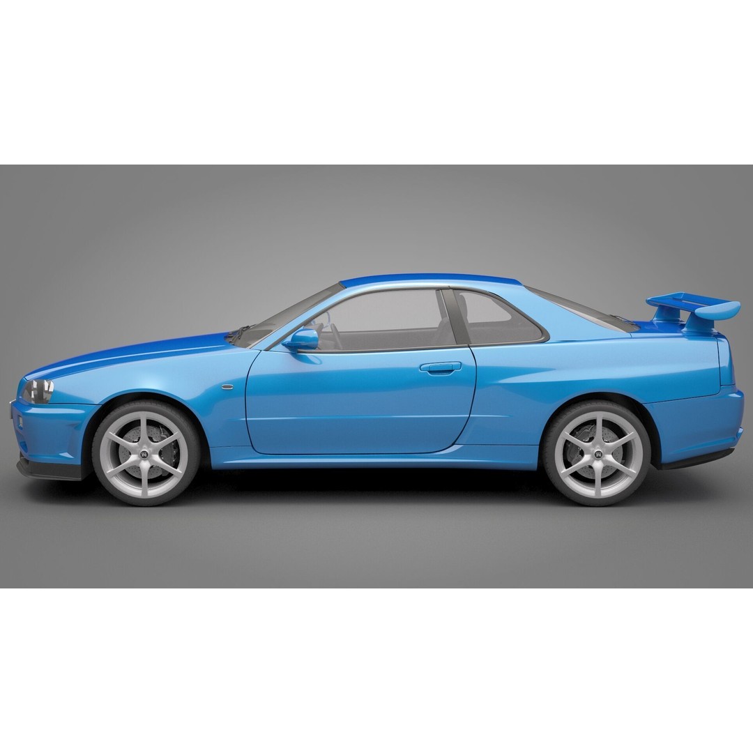 Nissan Skyline GT-R 1999 3D Model – High Poly Vehicle Asset, FBX & OBJ - View 11