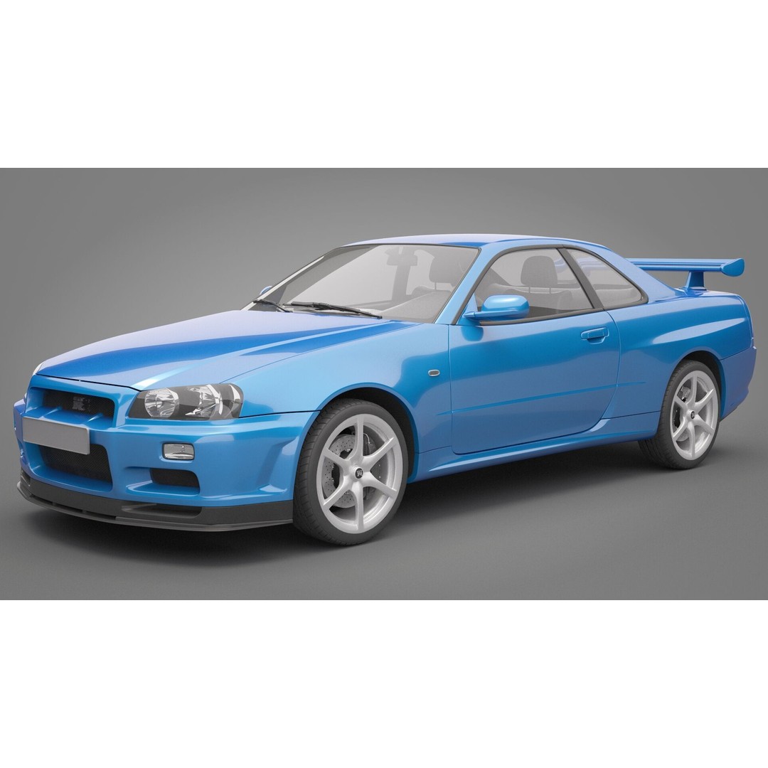 Nissan Skyline GT-R 1999 3D Model – High Poly Vehicle Asset, FBX & OBJ - View 12